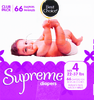 Boxed Supreme Diapers, Sz 4 - 66ct Box