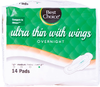 Overnight Ultra Thin Pads with Wings - 14ct Pack