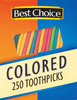 Round, Colored Toothpicks, 250ct - Cardboard Box